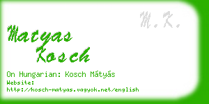 matyas kosch business card